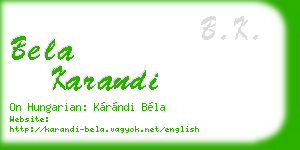 bela karandi business card